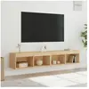 vidaXL Meubles TV avec lumières LED 2 pcs chêne sonoma 80x30x30 cm