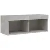 vidaXL Meuble TV avec lumières LED gris béton 80x30x30 cm