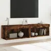 Vidaxl - Meubles Tv Avec Lumières Led 2 Pcs Chêne Fumé 60x30x30 Cm