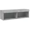 Meuble TV avec lumières LED gris béton 100x30x30 cm