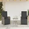 vidaXL Chaises inclinables de jardin lot de 2 et repose-pied rotin