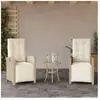 vidaXL Chaises inclinables de jardin lot de 2 avec repose-pied rotin