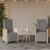 vidaXL Chaises inclinables de jardin lot de 2 avec repose-pied rotin