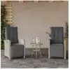vidaXL Chaises inclinables de jardin lot de 2 avec repose-pied rotin