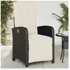 vidaXL Chaise inclinable de jardin et repose-pied noir résine tressée
