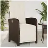vidaXL Chaise inclinable de jardin repose-pied marron résine tressée