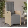 vidaXL Chaise inclinable de jardin et repose-pied mélange beige rotin