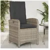 vidaXL Chaise inclinable de jardin avec coussins gris résine tressée