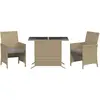 vidaXL Ensemble de bistro 3 pcs coussins mélange beige résine tressée