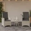 vidaXL Chaises inclinables jardin lot de 2 et coussins résine tressée