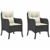 vidaXL Chaises de jardin avec coussins 2 pcs noir résine tressée