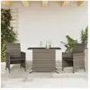 vidaXL Ensemble de bistro 3 pcs avec coussins gris résine tressée