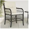 vidaXL Chaises de jardin avec coussins 2 pcs noir résine tressée