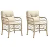 vidaXL Chaises de jardin avec coussins lot de 2 beige résine tressée
