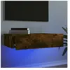 vidaXL Meuble TV avec éclairage LED chêne fumé 60x35x15,5 cm