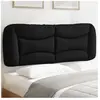 vidaXL Coussin de tête de lit noir 140 cm tissu