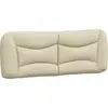 vidaXL Coussin de tête de lit crème 120 cm tissu