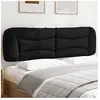 vidaXL Coussin de tête de lit noir 180 cm tissu
