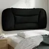 vidaXL Coussin de tête de lit noir 80 cm tissu