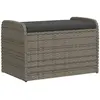 vidaXL Banc de rangement avec coussin gris 80x51x52 cm résine tressée