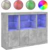 vidaXL Buffets avec lumières LED 3 pcs gris béton bois d'ingénierie