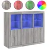 vidaXL Buffets avec lumières LED 3 pcs sonoma gris bois d'ingénierie