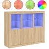 vidaXL Buffets avec lumières LED 3 pcs chêne sonoma bois d'ingénierie