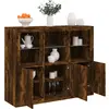 Non communiqué vidaXL Buffets avec lumières LED 3 pcs chêne fumé bois d'ingénierie