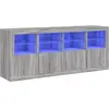 vidaXL Buffet avec lumières LED sonoma gris 163x37x67 cm