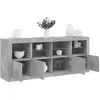 vidaXL Buffet avec lumières LED gris béton 163x37x67 cm