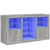 vidaXL Buffet avec lumières LED sonoma gris 123x37x67 cm