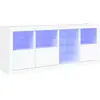 vidaXL Buffet avec lumières LED blanc 164x37x67 cm