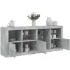 vidaXL Buffet avec lumières LED gris béton 164x37x67 cm