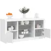 vidaXL Buffet avec lumières LED blanc 142,5x37x67 cm