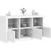 vidaXL Buffet avec lumières LED blanc 123x37x67 cm