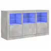 vidaXL Buffet avec lumières LED gris béton 123x37x67 cm