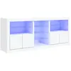 vidaXL Buffet avec lumières LED blanc 162x37x67 cm