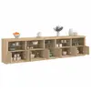 vidaXL Buffet avec lumières LED chêne sonoma 283x37x67 cm