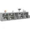 vidaXL Buffet avec lumières LED gris béton 283x37x67 cm