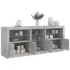 vidaXL Buffet avec lumières LED gris béton 162x37x67 cm