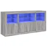 vidaXL Buffet avec lumières LED sonoma gris 142,5x37x67 cm