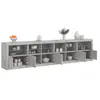 vidaXL Buffet avec lumières LED gris béton 283x37x67 cm