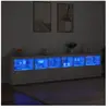 vidaXL Buffet avec lumières LED blanc 283x37x67 cm
