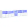 vidaXL Buffet avec lumières LED blanc 283x37x67 cm