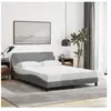 vidaXL Cadre de lit avec tête de lit Gris clair 120x200 cm Tissu