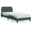 vidaXL Cadre de lit avec tête de lit Vert foncé 90x190 cm Velours