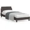 vidaXL Cadre de lit avec tête de lit Marron foncé 90x190 cm Tissu