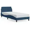 vidaXL Cadre de lit avec tête de lit Bleu 90x190 cm Tissu