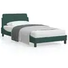 vidaXL Cadre de lit avec tête de lit Vert foncé 100x200 cm Velours