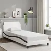 vidaXL Cadre de lit avec tête de lit blanc et noir 90x190cm similicuir